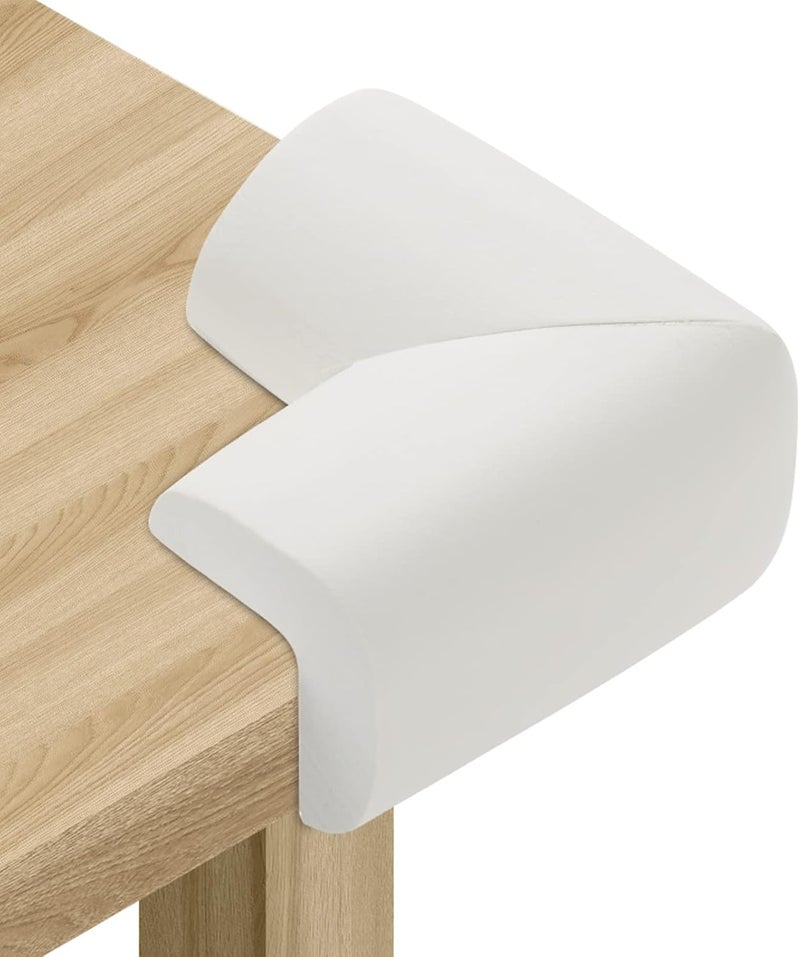 AIXMEET 8 Pack Soft Corner Protector Baby Proofing Edge and Corner Guards, Safety Pre-Taped Rubber Foam,Child Safety Furniture Bumper, Corner Protectors for furniturey, Soft Sponge Table Corners, White - Image 1